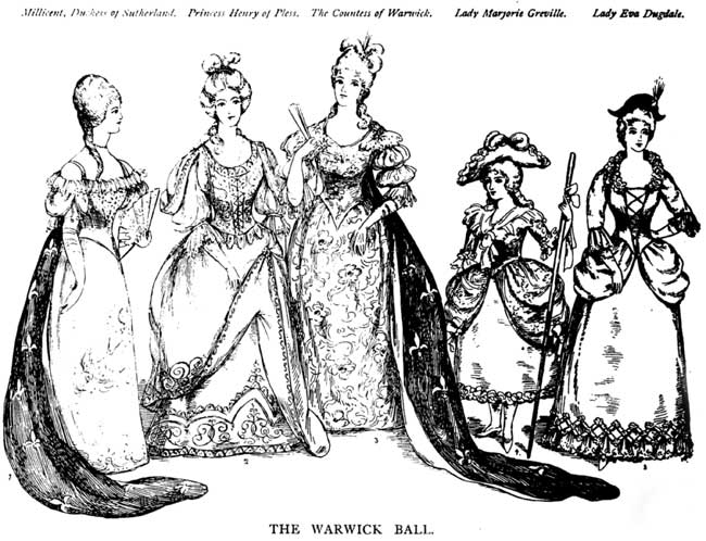 Millicent, Duchess of Sutherland. Princess Henry of Pless. The Countess of Warwick. Lady Marjorie Greville. Lady Eva Dugdale.  