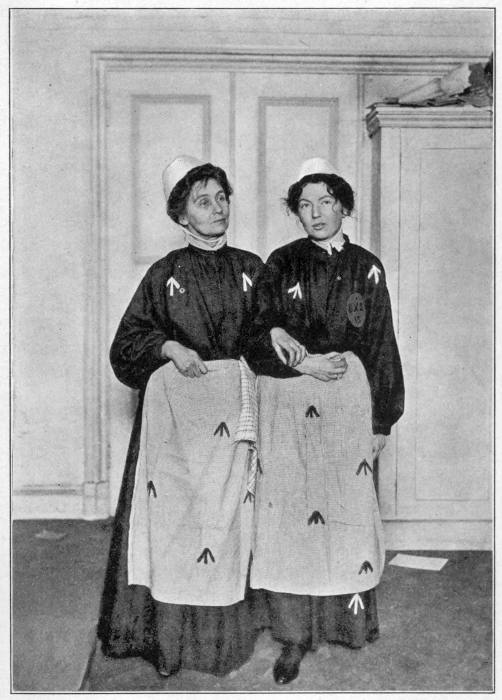 MRS. PANKHURST AND MISS CHRISTABEL PANKHURST IN PRISON DRESS