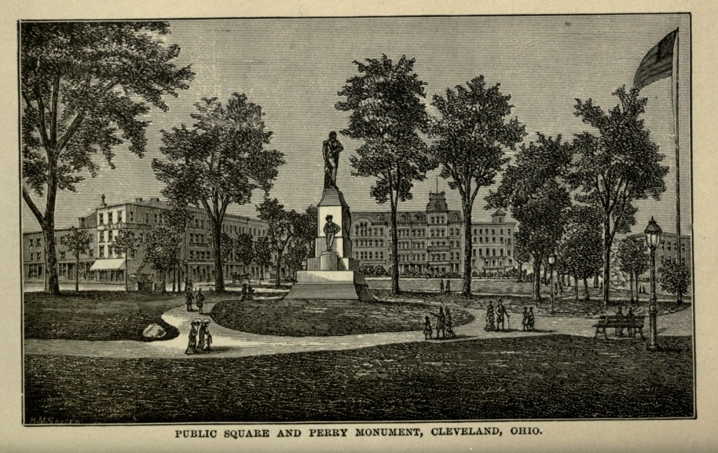 PUBLIC SQUARE AND PERRY MONUMENT, CLEVELAND, OHIO.