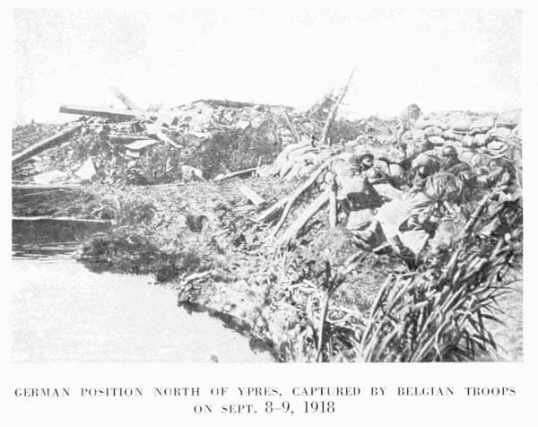 GERMAN POSITION NORTH OF YPRES, CAPTURED BY BELGIAN TROOPS ON SEPT. 8—9, 1918