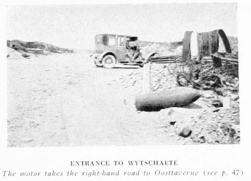 ENTRANCE TO WYTSCHAETE The motor takes the right-hand road to Oosttaverne (see p. 47).