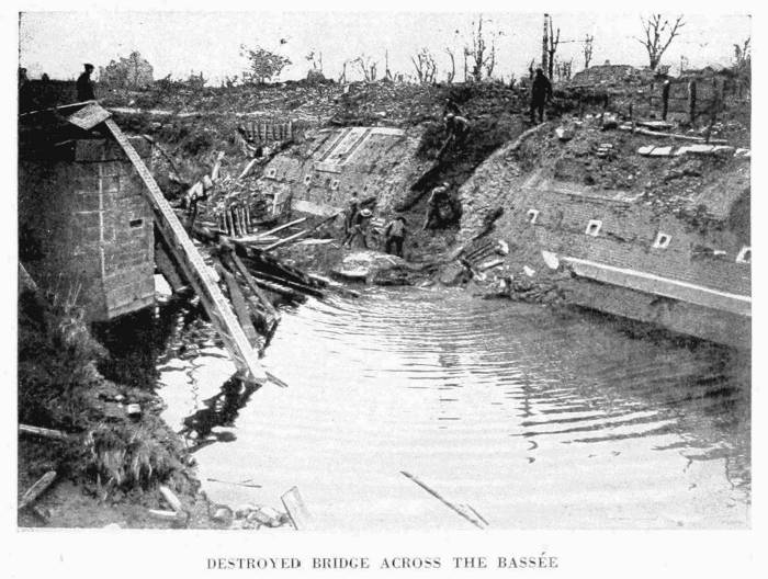 DESTROYED BRIDGE ACROSS THE BASSÉE