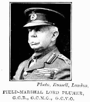 Photo, Russell, London. Field-Marshal Lord Plumer, G.C.B., G.C.M.G., G.C.V.O.