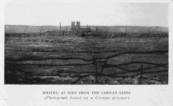 RHEIMS, AS SEEN FROM THE GERMAN LINES (Photograph found on a German prisoner)