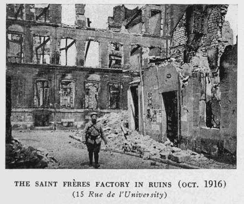 THE SAINT FRÈRES FACTORY IN RUINS (OCT. 1916) (15 Rue de l'University)