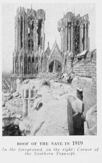 ROOF OF THE NAVE IN 1919 In the foreground, on the right: Corner of the Southern Transept.