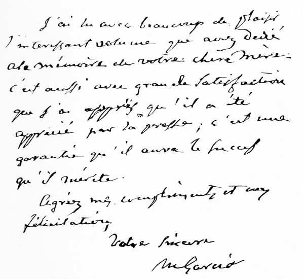 FACSIMILE OF A LETTER WRITTEN BY MANUEL GARCIA IN HIS HUNDRED-AND-SECOND YEAR.