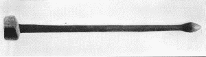 a. "Pemmican maul, Oto Agency, Nebrasca, J. W. Griest." Formed of one piece of wood. Extreme length, 39 inches. (U.S.N.M. 22437)