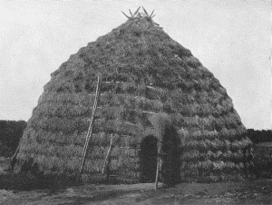 b. Grass-covered lodge, about 1880  WICHITA HABITATIONS