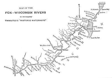 MAP OF THE FOX-WISCONSIN RIVERS