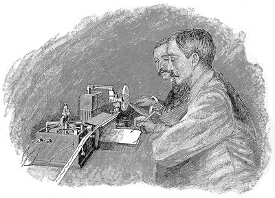 The Siphon Recorder for Receiving Cable Messages—Office of the Commercial Cable Company, 1 Broad Street, New York.