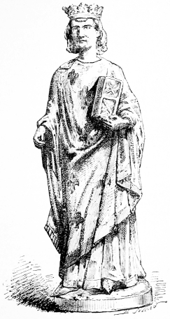 Saint Louis, d'après une statuette en bois du musée de Cluny.