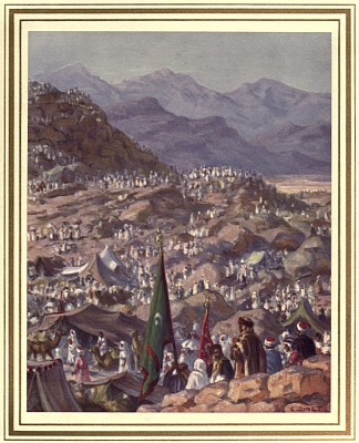 Illustration: The Pilgrims of Mount Arafa, on the Ninth Day of the  month of Zu'l Hijjah.