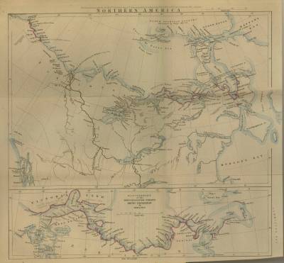 The Discoveries made by The Honble. Hudson's Bay Cos. Arctic Expeditions, between the Years 1837 & 1847. are Coloured Red NORTHERN AMERICA DISCOVERIES of the HONBLE. HUDSON'S BAY COMPANY'S ARCTIC EXPEDITION in 1838 & 1839. John Arrowsmith