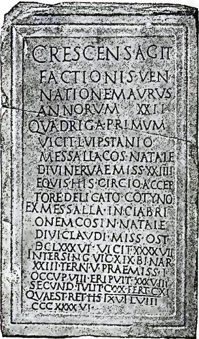 FIGURE 150. INSCRIPTION IN HONOR OF CRESCENS