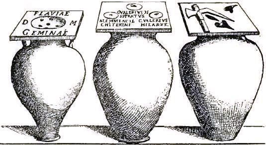 FIGURE 204. CINERARY URNS