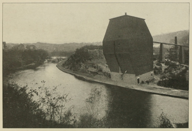 View of Canal at Little Falls, New York, Showing Lock 37 in the Distance