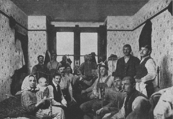EVEN A BOARDING HOUSE OF EIGHTEEN BOARDERS IN FIVE ROOMS IS MORE CHEERFUL THAN A LABOR CAMP FOR MEN ALONE