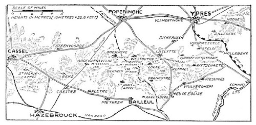 SCENE OF THE MONTH'S HEAVIEST FIGHTING IN FLANDERS, ESPECIALLY ABOUT MOUNT KEMMEL