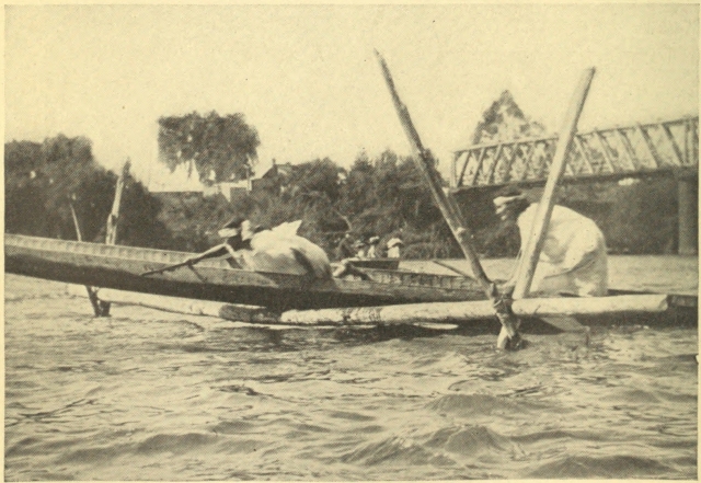 A MAORI CANOE HURDLING RACE