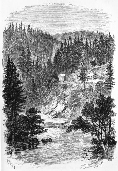 VIEW ON THE AMERICAN RIVER—THE PLACE WHERE GOLD WAS FIRST FOUND.—P. 180.