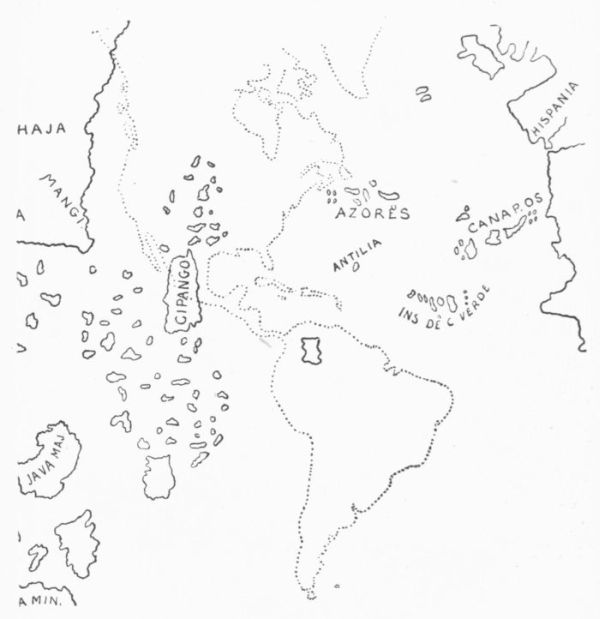 THE ACTUAL AMERICA IN RELATION TO BEHAIM'S GEOGRAPHY.