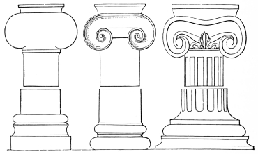 Fig. 116.—Details of Columns from Telmissos, Myra, and Antiphellos.