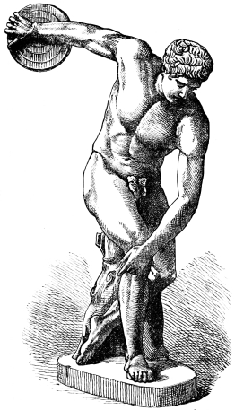 Fig. 203.—Marble Copy of the Discos-thrower by Myron. (In the Palazzo Massimi alle Colonne in Rome.)