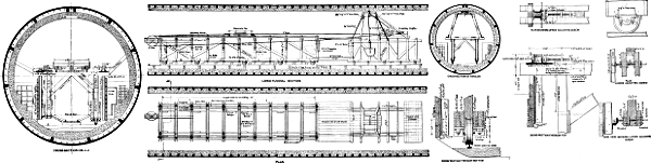 Traveling Concrete Form for Face of Bench Wall as Used               in River Tunnels