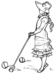Girl playing croquet