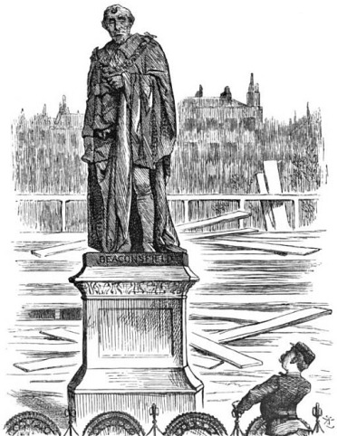 Reproduced by permission of the proprietors of ‘Punch,‘  A DREAM OF THE FUTURE.  Little Lord R.: ‘Ah! they’ll have to give me a statue—some day!!’  Punch April 28, 1883.