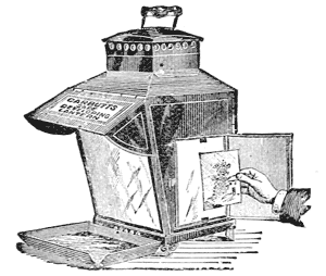 LANTERN ARRANGED FOR DEVELOPING, AND AFTER FIXING, EXAMINING NEGATIVES BY OPAL LIGHT.