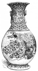 Fig. 15.—Japanese Porcelain. Cloudy gray, flecked with gold; dress, rose and gold. (Sutton Coll.)