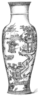 Fig. 85.—Blue-and-white Lancelle Vase, Ming Dynasty. (W. L. Andrews Coll.)