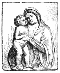 Fig. 205.—Luca della Robbia. Infant Saviour and Virgin. (Boston Museum of Fine Arts.)