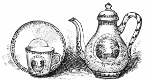 Fig. 268.—Sèvres Porcelain Tea-Set. (Curtis Coll., Boston Museum of Fine Arts.)