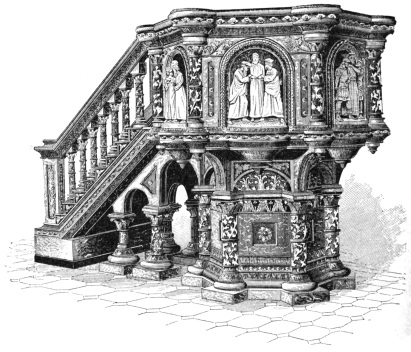 Fig. 340.—Terra-cotta Pulpit. (Smithsonian Institute.)