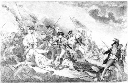 BATTLE OF BUNKER HILL  (From the celebrated painting by Trumbull)