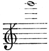 G on fourth ledger line above treble clef