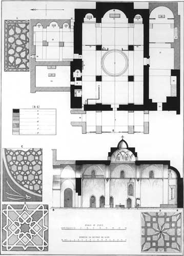 Illustration: Plans and Sections of the Armenian Church of Saint  James, and Mosaics