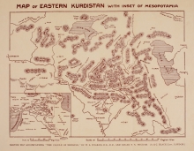 MAP of EASTERN KURDISTAN with inset of mesopotamia  SKETCH MAP ACCOMPANYING “THE CRADLE OF MANKIND,” BY W. A. WIGRAM, B.D., D.D., AND EDGAR T. A. WIGRAM. (A. & C. BLACK, Ltd., LONDON.)