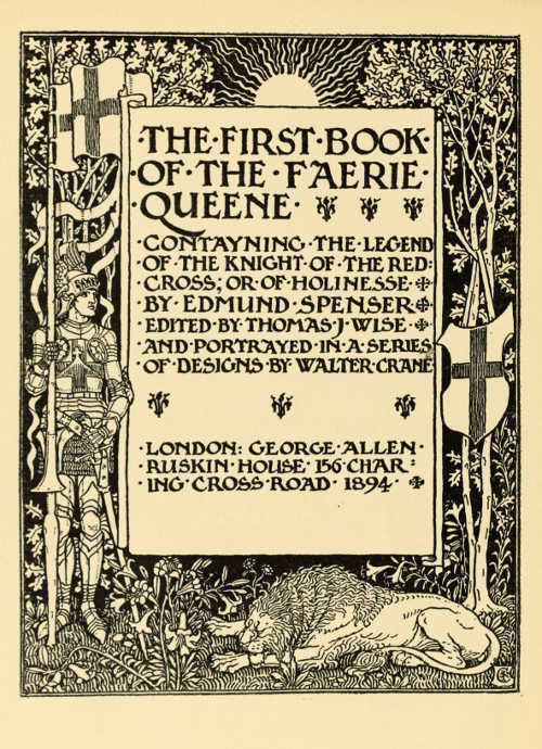 TITLE-PAGE BY WALTER CRANE FOR THE FIRST BOOK OF 'THE FAERIE QUEENE'