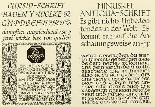 EXAMPLES OF ORNAMENTAL WRITING BY PROF. RUD. VON LARISCH FROM “UNTERRICHT IN ORNAMENTALER SCHRIFT” 