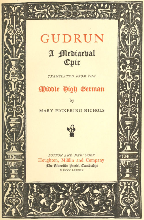 Gudrun, illuminated title page