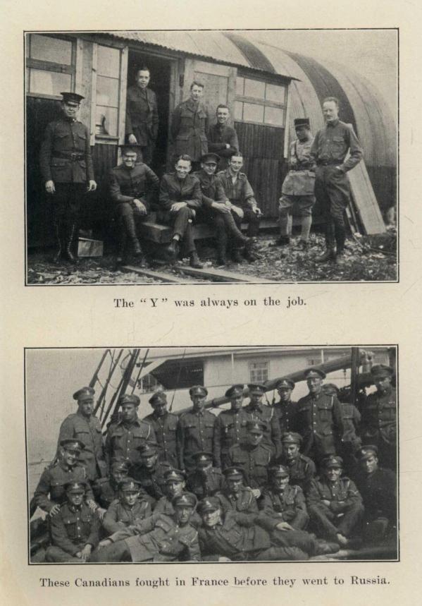 The "Y" was always on the job.  These Canadians fought in France before they went to Russia.
