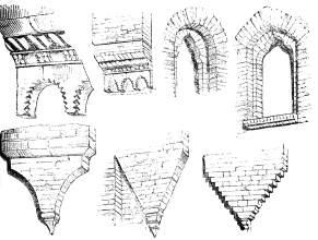 DETAIL OF WINDOWS AND CORBELLING FOR CHIMNEYS—COCCAGLIO.