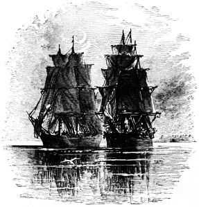 two ships at sea