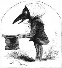 crow in kerchief wearing tailcoat and holding a top hat