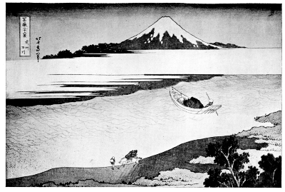 HOKUSAI: FUJI, SEEN ACROSS THE TAMA RIVER, PROVINCE OF MUSASHI.