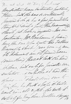 Letter from Miss Garratt, first page